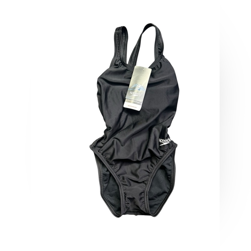SPEEDO PRO-LT womens black swim training racerback athletic swimsuit size 26 NWT